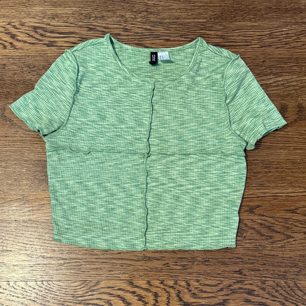 Divided Green Crop Top